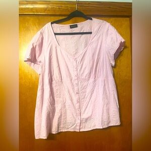 Lane Bryant light Pink Button-Up Women's Top size 1X